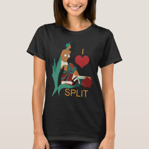 Split Croatia Heart Illustration Green Travel T-Shirt