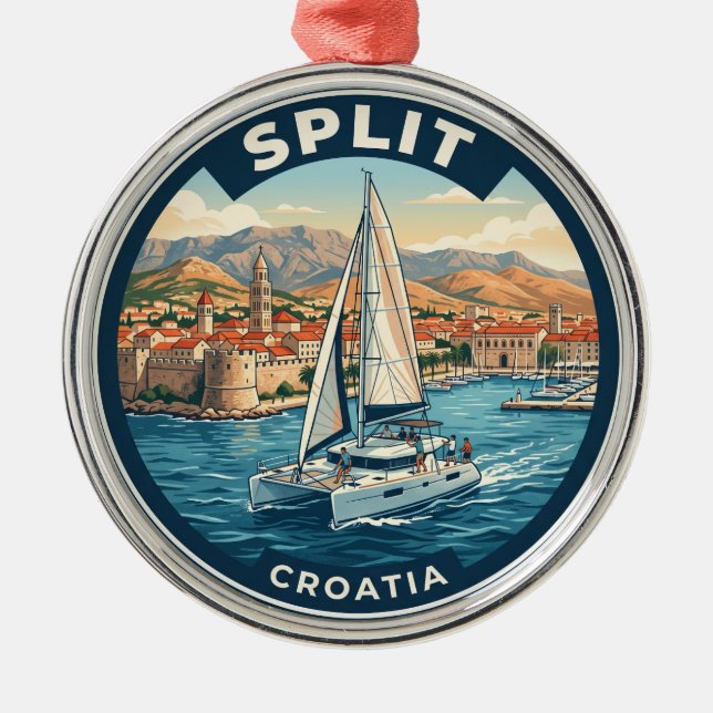 Split Croatia Metal Tree Decoration (Front)