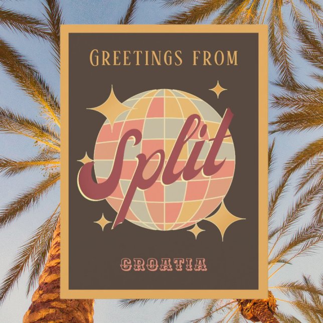 Split Croatia Retro Vintage Party Postcard (Creator Uploaded)