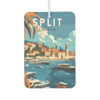 Split Croatia Travel Art Vintage