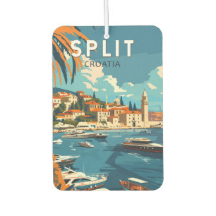 Split Croatia Travel Art Vintage Car Air Freshener