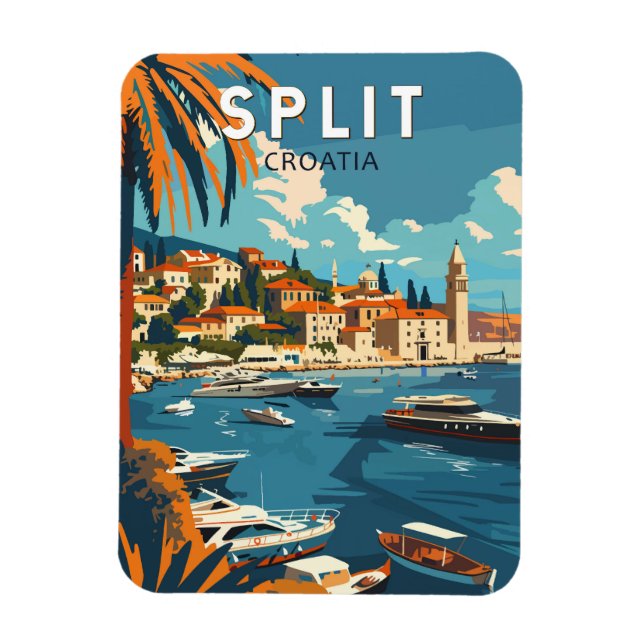 Split Croatia Travel Art Vintage Magnet (Vertical)