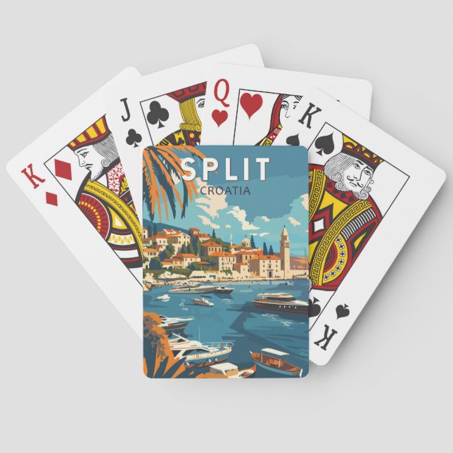 Split Croatia Travel Art Vintage Playing Cards (Back)