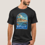 Split Croatia Travel Art Vintage T-Shirt<br><div class="desc">Split retro vector travel design. Split,  historically known as Spalato,  is the second-largest city of Croatia after the capital Zagreb,  the largest city in Dalmatia and the largest city on the Croatian coast.</div>