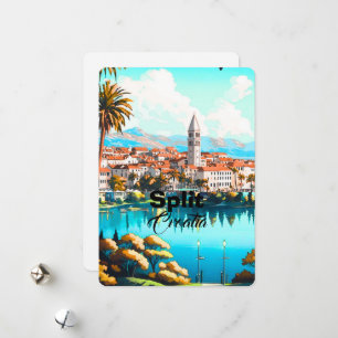 Split Croatia Travel Postcard, Split Travel Art,  Holiday Card
