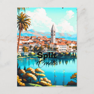 Split Croatia Travel Postcard, Split Travel Art, Postcard