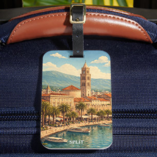 Split Croatia Vintage Adriatic Coast Luggage Tag
