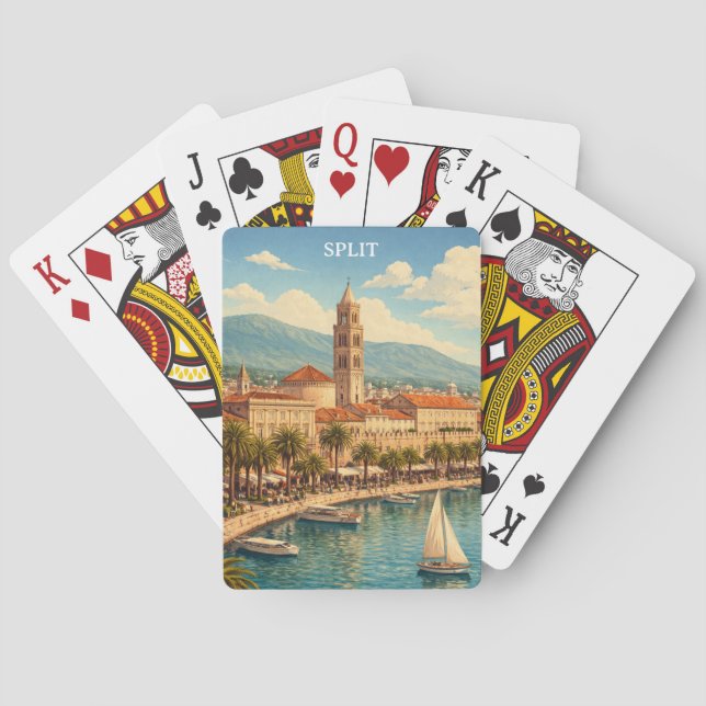 Split Croatia Vintage Adriatic Coast Playing Cards (Back)