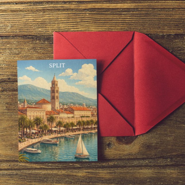 Split Croatia Vintage Adriatic Coast Postcard (Split Croatia Vintage Adriatic Coast Postcard)