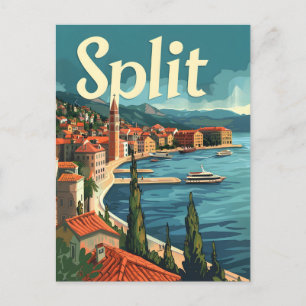 Split Croatia Vintage Postcard
