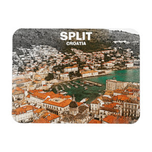 Split Croatia Vintage Travel Drawing Magnet