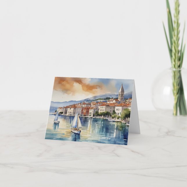 Split Croatia Watercolor Card (Front)