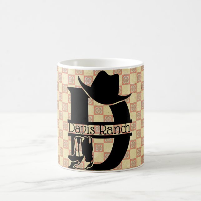 Split 'D' Cowboy Monogram Coffee Mug (Center)