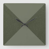 Split Diagonal Moss Green Wall Clock