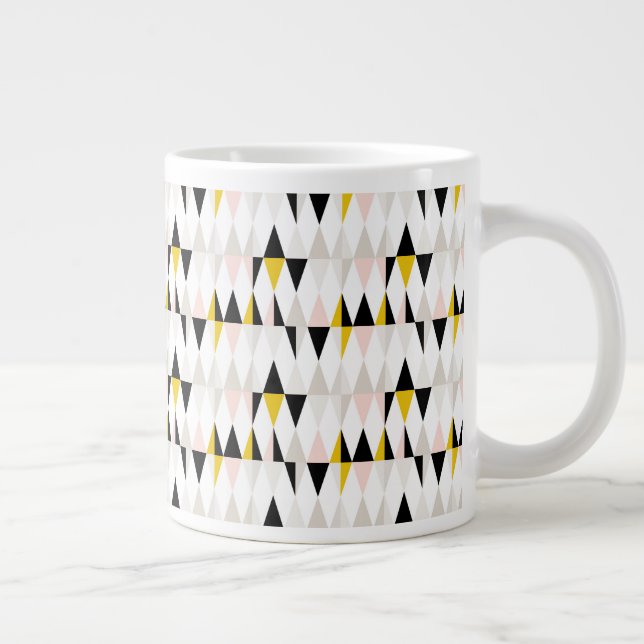Split Geometric Triangle Pattern Large Coffee Mug (Right)
