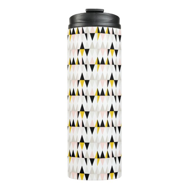 Split Geometric Triangle Pattern Thermal Tumbler (Front)
