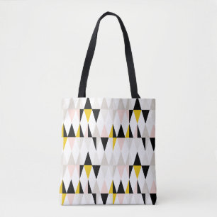 Split Geometric Triangle Pattern Tote Bag