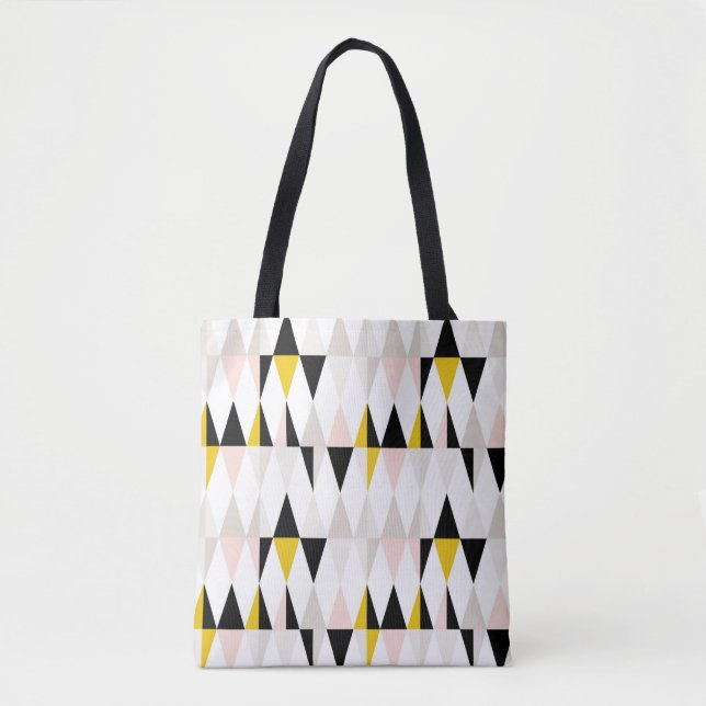 Split Geometric Triangle Pattern Tote Bag (Front)