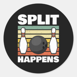 Split Happens Bowling 1 Classic Round Sticker