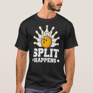 Split Happens Bowling Player Bowler Graphic T-Shirt