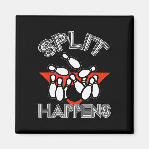 Split Happens Bowling Shirt Funny Spare Ball Team Magnet