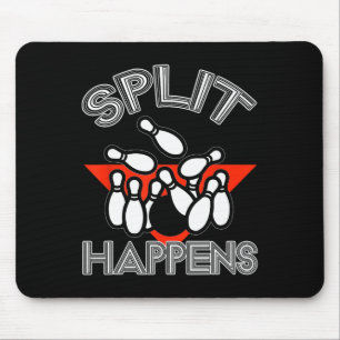 Split Happens Bowling Shirt Funny Spare Ball Team  Mouse Mat
