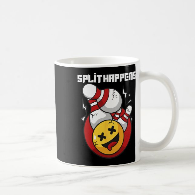 Split Happens Funny Bowling Bowler  Coffee Mug (Right)
