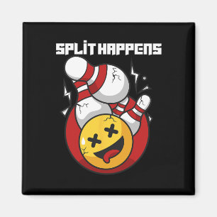 Split Happens Funny Bowling Bowler Magnet