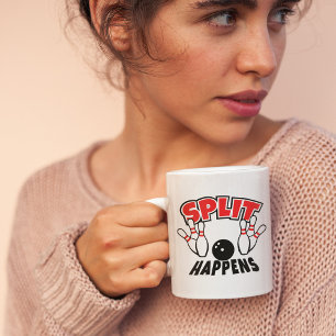Split Happens Funny Bowling Coffee Mug