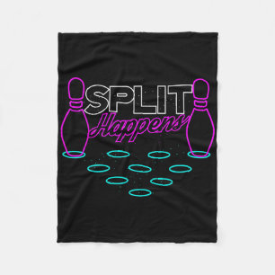 Split Happens Funny Bowling Fleece Blanket