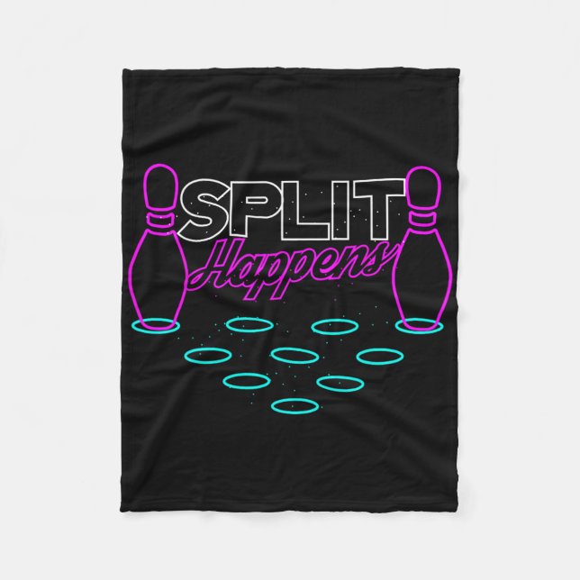 Split Happens Funny Bowling  Fleece Blanket (Front)