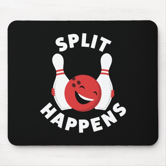 Split Happens Funny Bowling Shirt For Men And Wome Mouse Mat (Front)