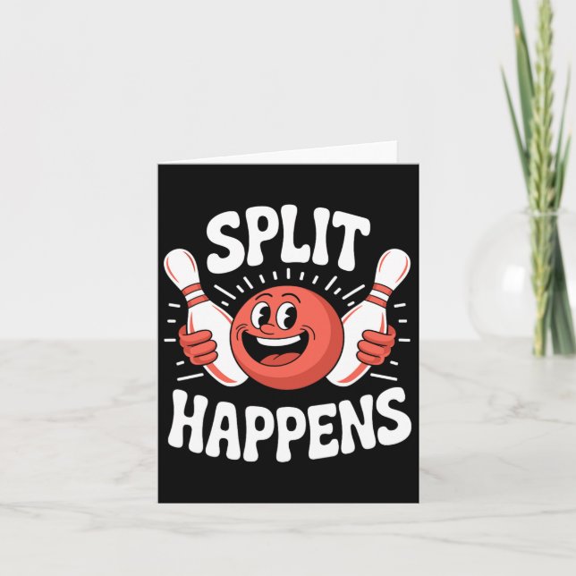 Split Happens Retro Bowling  Card (Front)
