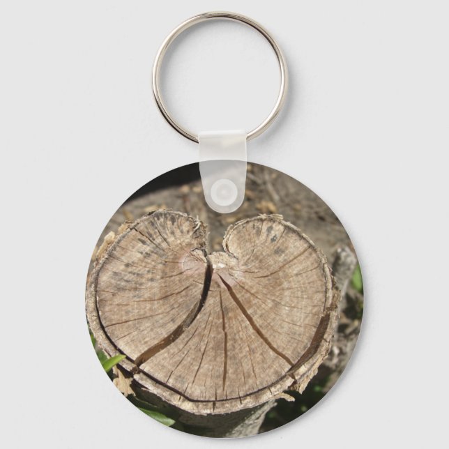 Split Heart Stump Keychain (Front)