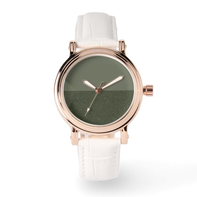 Split-Horizon Moss Green Custom eWatch Watch (Front)