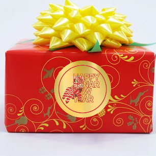 Split Image Lion Dance Chinese New Year Stickers