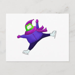Split Jump Skating Frog Postcard