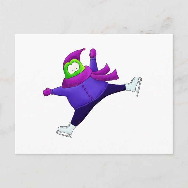 Split Jump Skating Frog Postcard (Front)