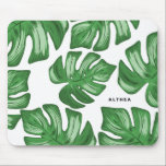 Split Leaf Philodendron Tropical Custom Mousepad<br><div class="desc">Add a summer and tropical vibe to your desk with this customisable mousepad. This tropical notebook feature split leaf philodendron. Personalise by adding your name or short text.</div>
