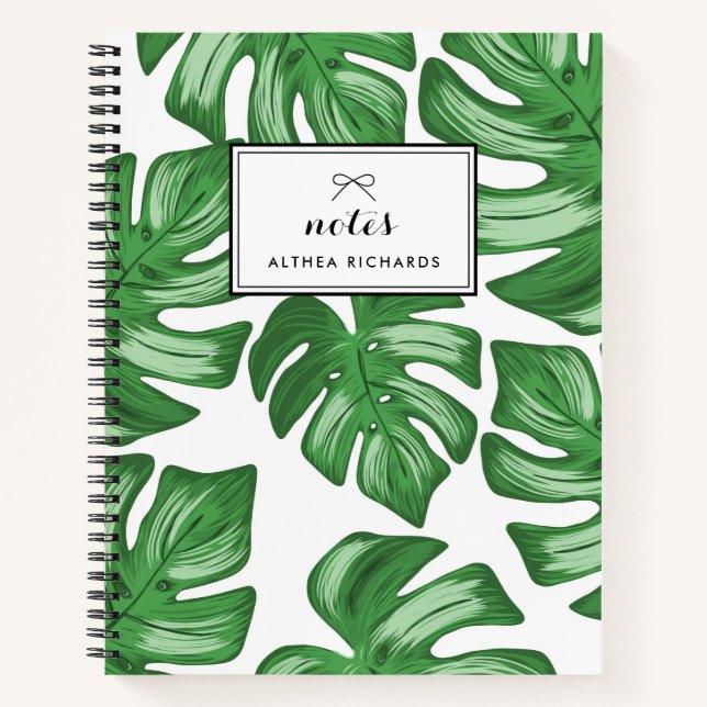 Split Leaf Philodendron Tropical Notebook (Front)