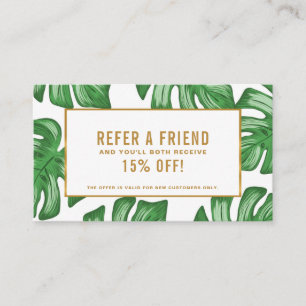Split Leaf Philodendron Tropical Referral Card