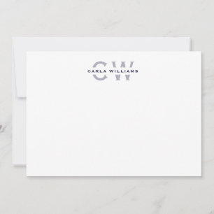 Split Monogram elegant formal note from NAVY Card