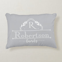 Split Monogram Family Name Silver Grey Frame