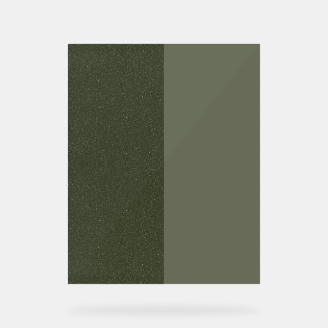 Split Moss Green Acrylic Sign – Customisable (Front)