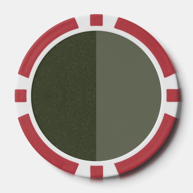 Split Moss Green Custom Poker Chip (Front)