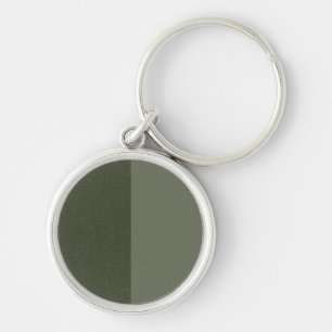 Split Moss Green Custom Round Keychain