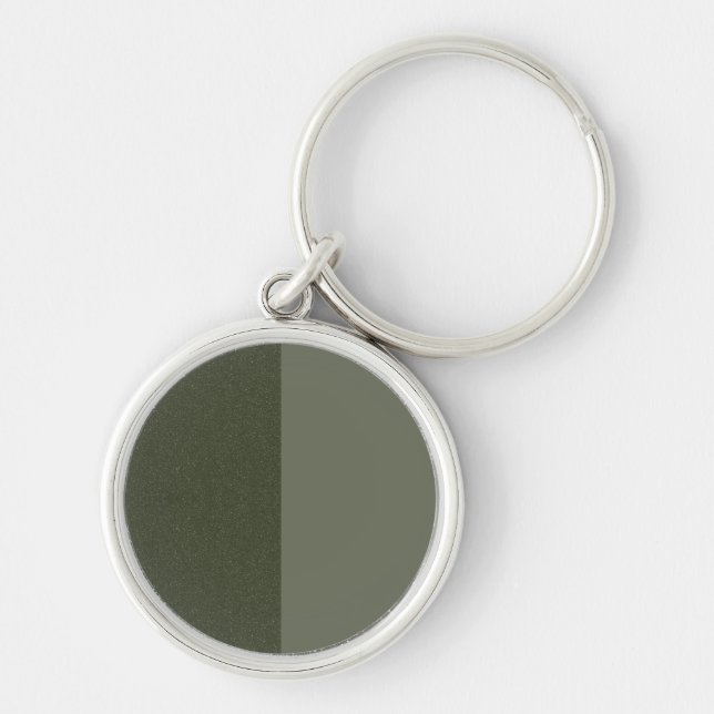 Split Moss Green Custom Round Keychain (Front)