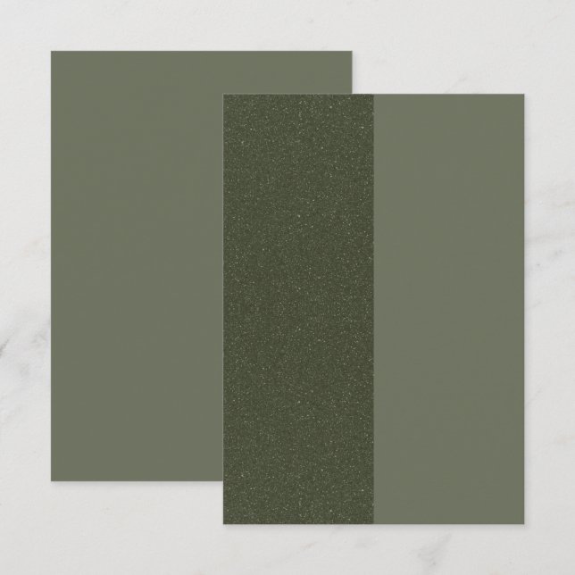Split Moss Green Flat Greeting Card – Customisable (Front/Back)