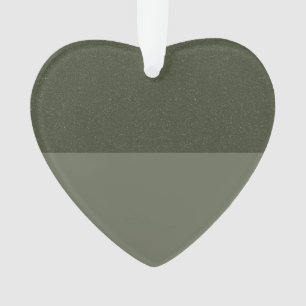 Split Moss Green Glitter Heart Ornament – Custom