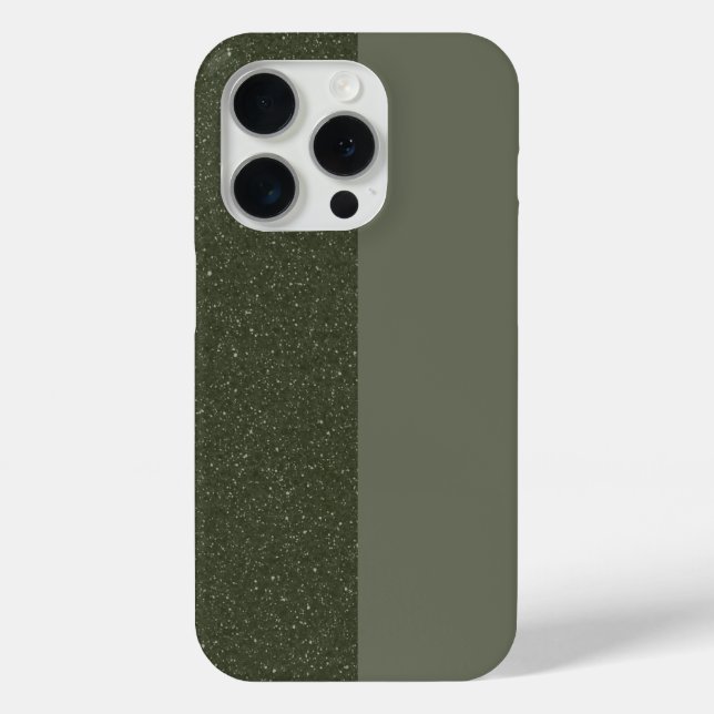 Split Moss Green iPhone 15 Pro Case – Custom (Back)